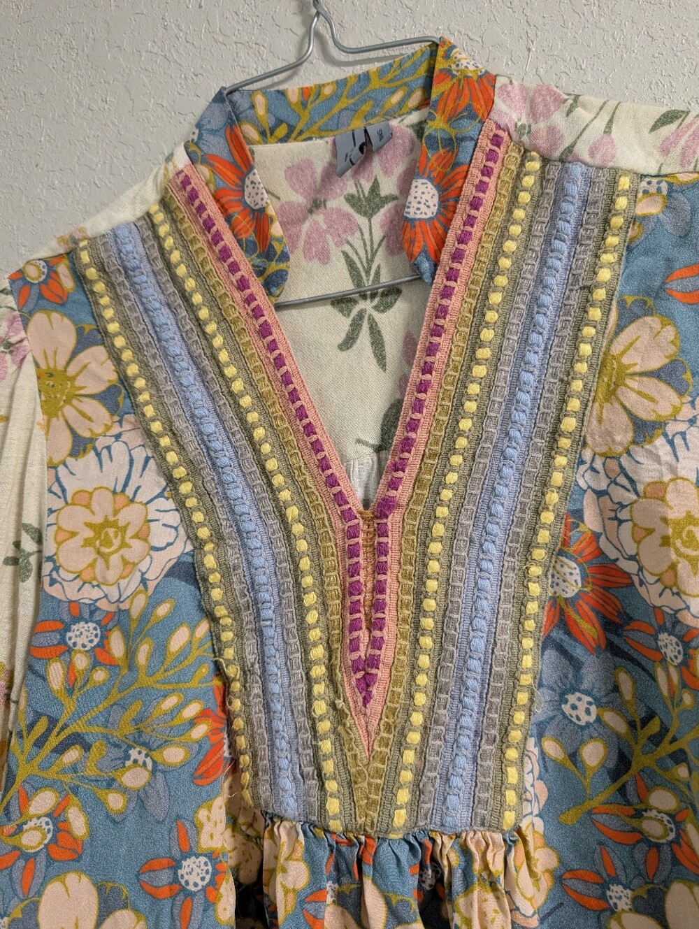 Bl^nk London Anthropologie Stephanie Floral Peasant Top S Cottage Boho Festival - Picture 7 of 8